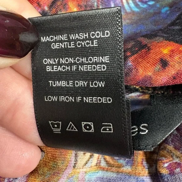 Ali Miles Womens Art To Wear Cowl Neck Top Size PXL Multicolor Long Sleeve Boho - Picture 11 of 11